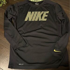 Nike Black Dri-FIT Tee with Yellow Accents